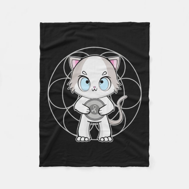 Ragdoll Cat Anime Kitten Dyslexia Awareness  Fleece Blanket (Front)