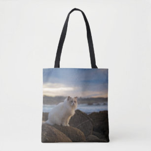 Ragdoll Cat At The Beach Tote Bag