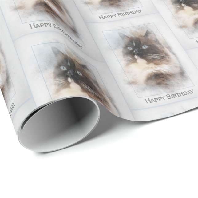 Ragdoll Cat Birthday Wrapping Paper (Roll Corner)