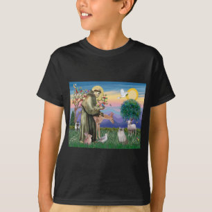 Ragdoll Cat (Blue Point) and Saint Francis T-Shirt