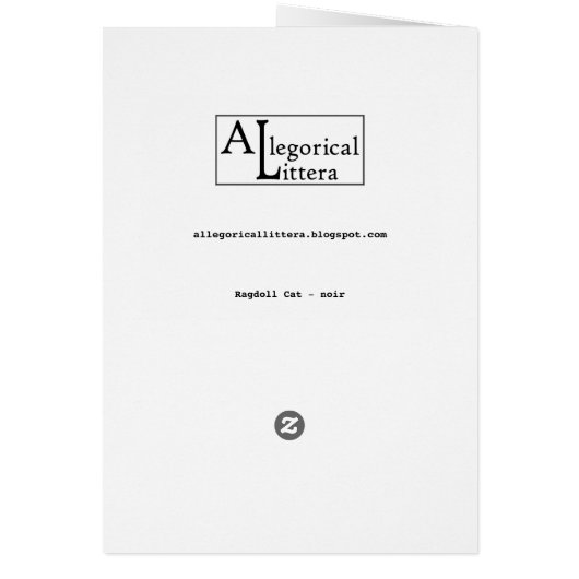 Ragdoll Cat, Card (Back)