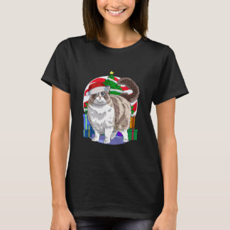 Ragdoll Cat Cute Santa Christmas Tree T-Shirt