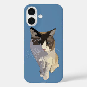 Ragdoll cat, Dusty Blue iPhone 16 Case