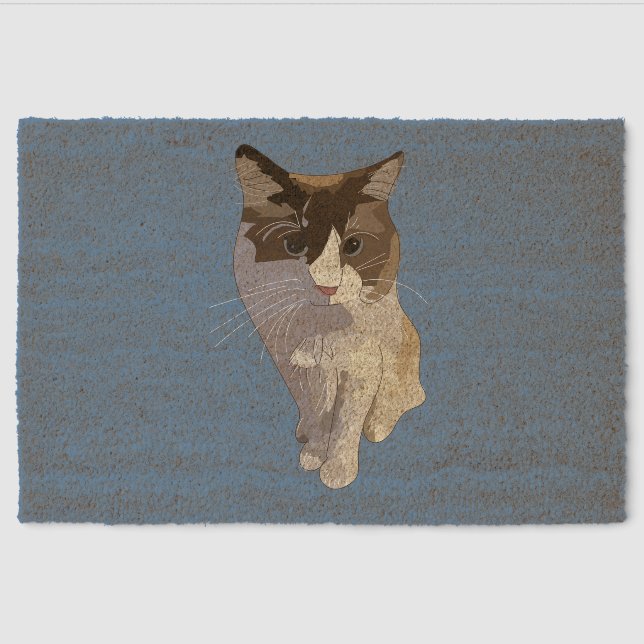 Ragdoll cat, Dusty Blue Fiber Doormat (Front)