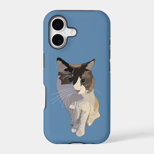 Ragdoll cat, Dusty Blue iPhone Case (Back)