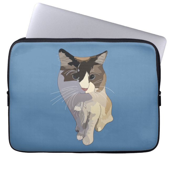 Ragdoll cat, Dusty Blue Laptop Sleeve (Front)