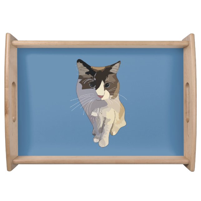 Ragdoll cat, Dusty Blue Serving Tray (Front)