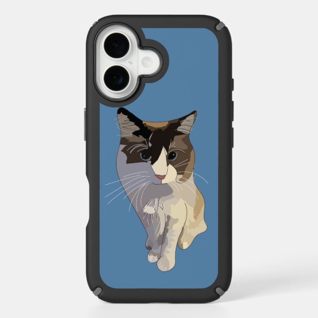 Ragdoll cat, Dusty Blue Speck iPhone Case (Front)