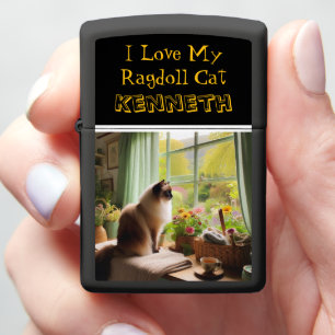 Ragdoll Cat Garden Gaze: Ragdoll Natural Calm Zippo Lighter