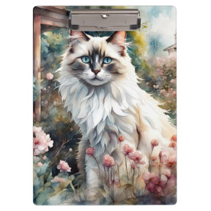 Ragdoll Cat in English Garden Clipboard