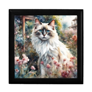 Ragdoll Cat in English Garden Gift Box