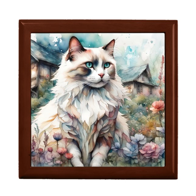 Ragdoll Cat in English Garden Gift Box (Front)