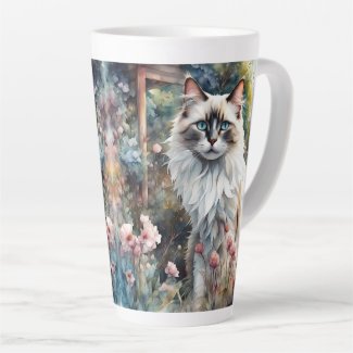 Ragdoll Cat in English Garden