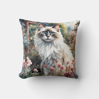 Ragdoll Cat in English Garden