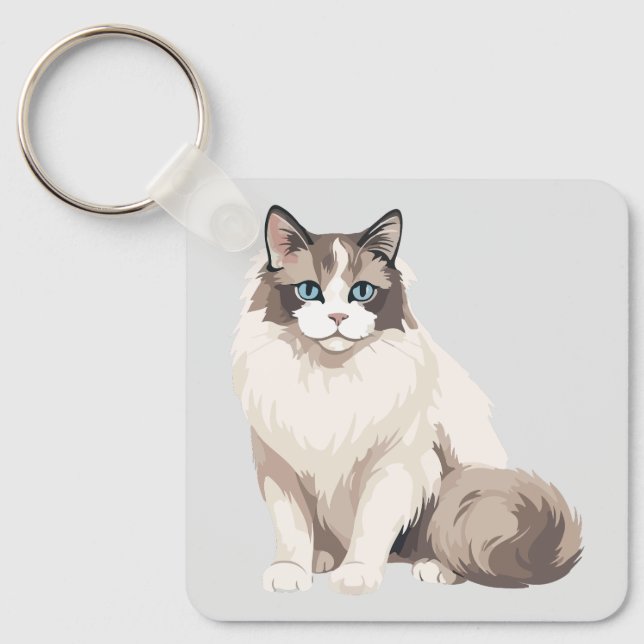 Ragdoll Cat Keychain (Front)