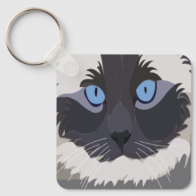 Ragdoll Cat Kitty Ragdoll  Keychain (Front)