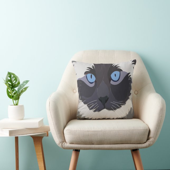 Ragdoll Cat Kitty Ragdoll  Throw Pillow (Chair)