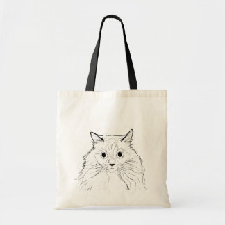 Ragdoll Cat Line Art Tote Bag