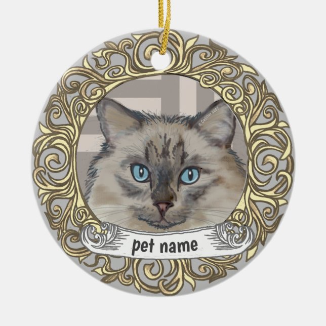 Ragdoll Cat  Loving Memory ornament (Front)