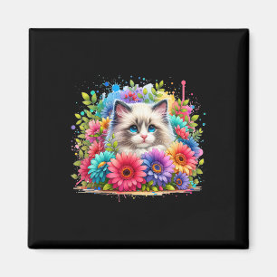 Ragdoll Cat Mom Mother39s Day Watercolor Colorful  Magnet