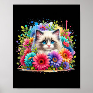 Ragdoll Cat Mom Mother39s Day Watercolor Colorful Poster