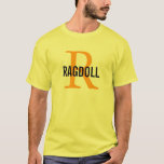 Ragdoll Cat Monogram Design T-Shirt