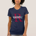 Ragdoll Cat Monogram Design T-shirt at Zazzle