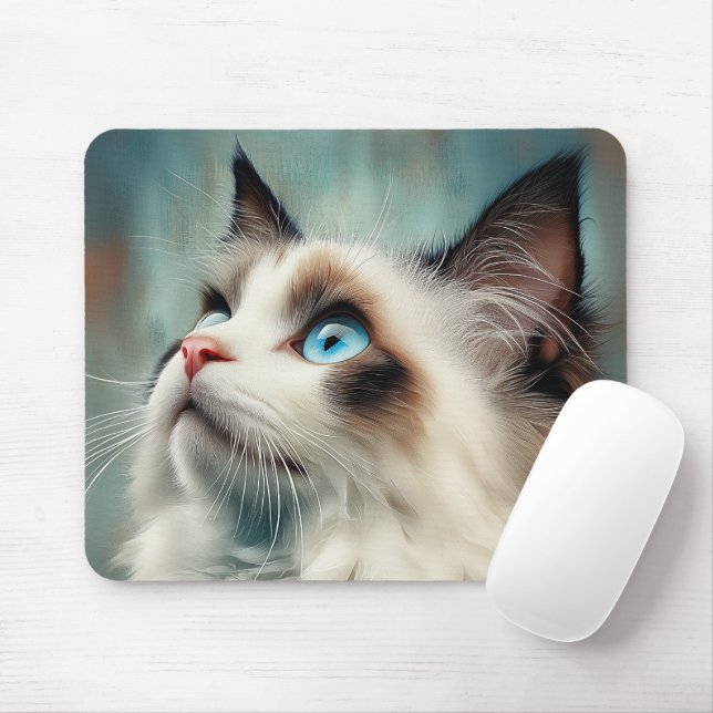 Ragdoll cat mouse pad (With Mouse)