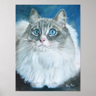 Ragdoll cat oil painting poster