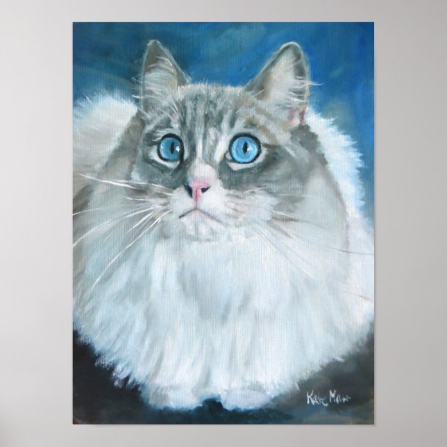 Ragdoll cat oil painting poster (Front)