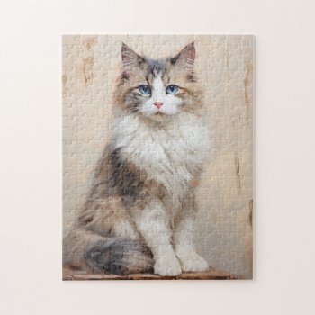 Ragdoll Cat Portrait Jigsaw Puzzle by petsArt at Zazzle
