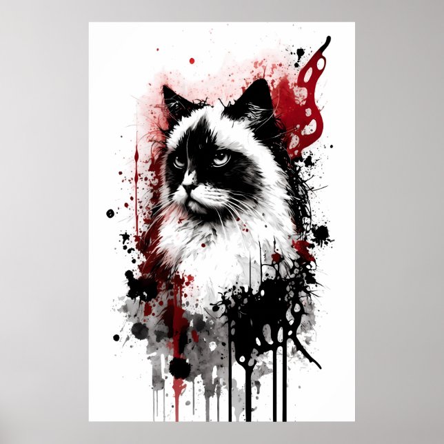 Ragdoll Cat Portrait Poster (Front)