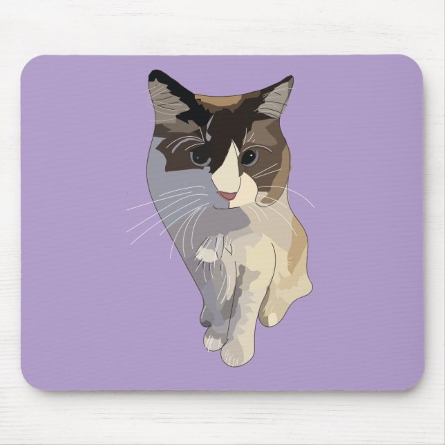 Ragdoll cat, Purple Mouse Pad (Front)