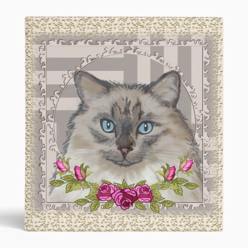 Ragdoll Cat Roses custom name  binder