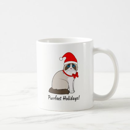 Ragdoll Cat with Santa Hat Purrfect Christmas! Coffee Mug