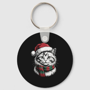 Ragdoll Cat Xmas Santa Hat Scarf Christmas Costume Keychain
