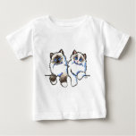 Ragdoll Cats Pair Of Dolls Off-leash Art™ Baby T-shirt at Zazzle