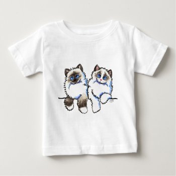Ragdoll Cats Pair Of Dolls Off-leash Art™ Baby T-shirt by offleashart at Zazzle
