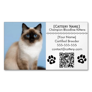 Ragdoll Cattery Customizable Cat Breeder Magnet 