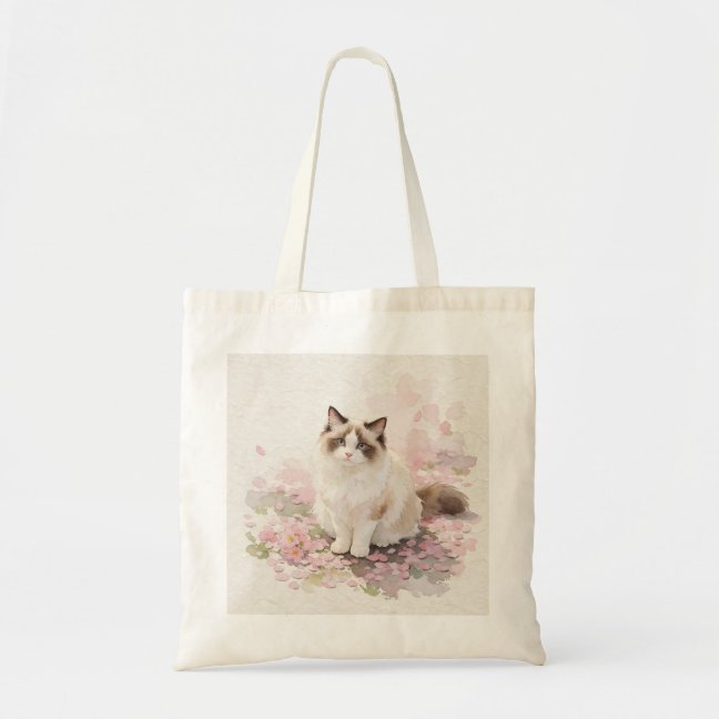 Ragdoll Cherry Blossom Fall Tote Bag