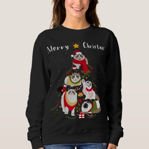 Ragdoll Christmas Tree Xmas Cat Lover Sweatshirt