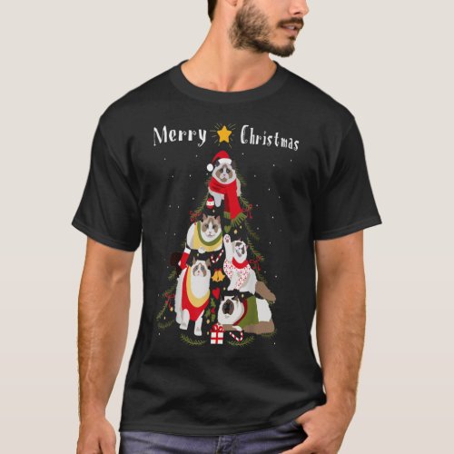 Ragdoll Christmas Tree Xmas Cat Lover TShirt7 T_Shirt