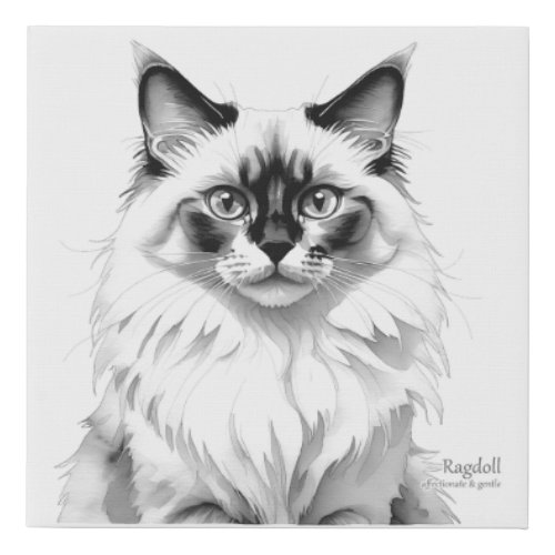 Ragdoll Elegance _ Cat Watercolour Faux Canvas Print