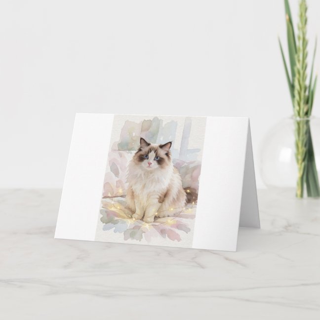 Ragdoll Fairy Light Evening Greeting Card