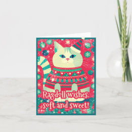Ragdoll Festive Funny Christmas Holiday Card