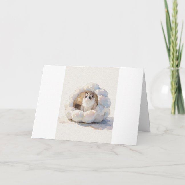 Ragdoll Fluffy Cloud Bed Greeting Card