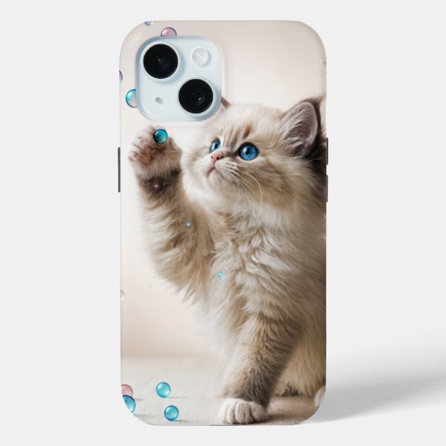 Ragdoll Kitten Playing With Soap Bubbles Case-Mate iPhone Case (Back)
