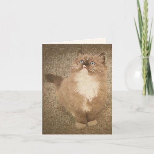 Ragdoll Kitten Watercolor Thank You Card