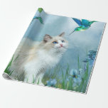 Ragdoll Kitty With Hummer Art Gift Wrap