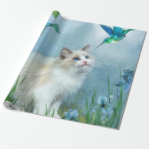 Ragdoll Kitty With Hummer Art Gift Wrap